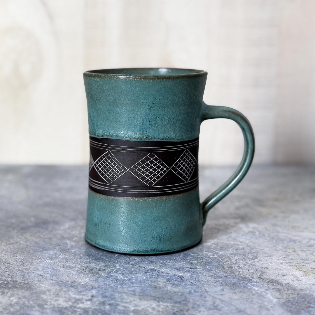 Large ceramic café-style coffee mug