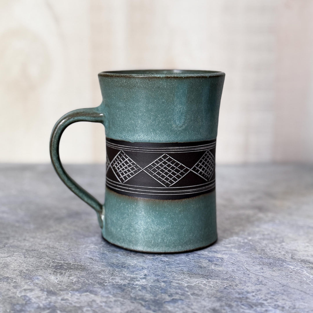 Large ceramic café-style coffee mug