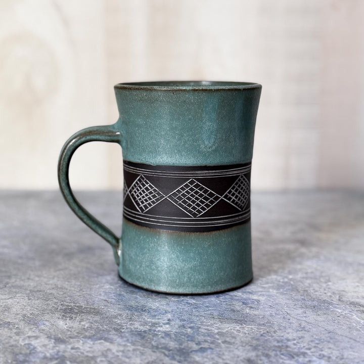 Large ceramic café-style coffee mug