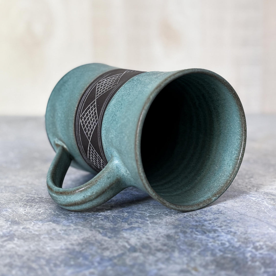 Large ceramic café-style coffee mug