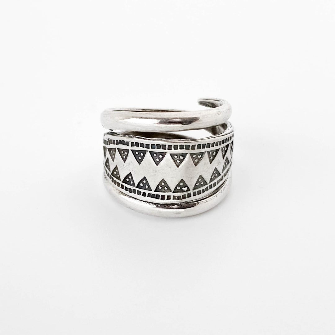 Stamped Triangle Ring