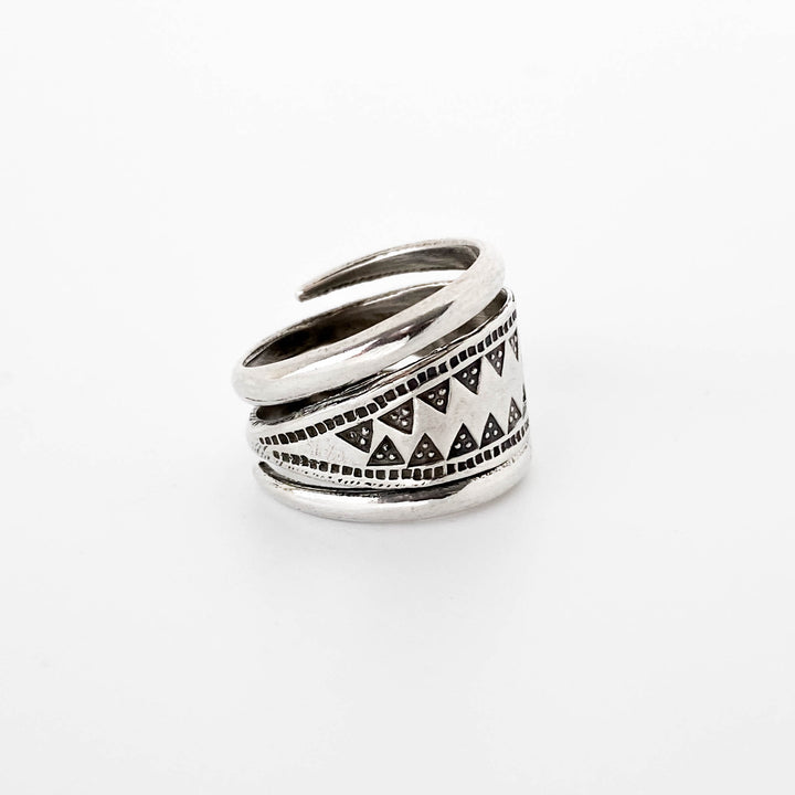 Stamped Triangle Ring