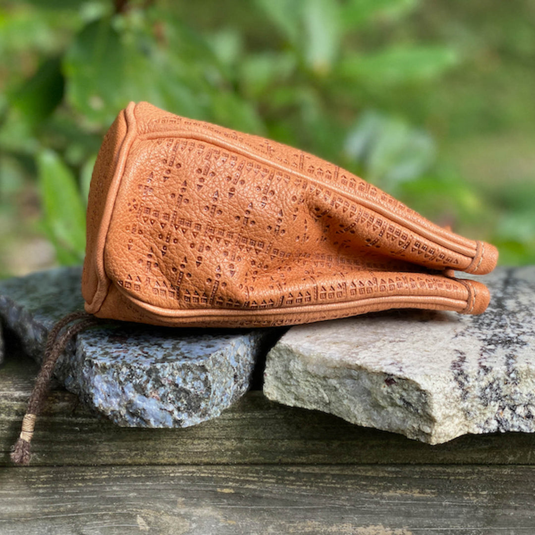 Scot King leatherwork drawstring bag