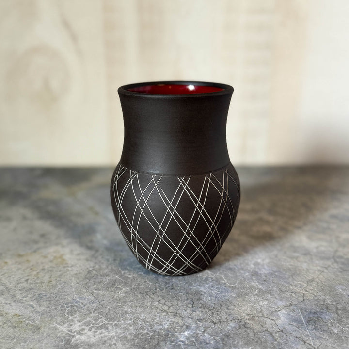 Double Plaid Vase, Small