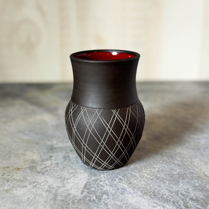 Double Plaid Vase, Small