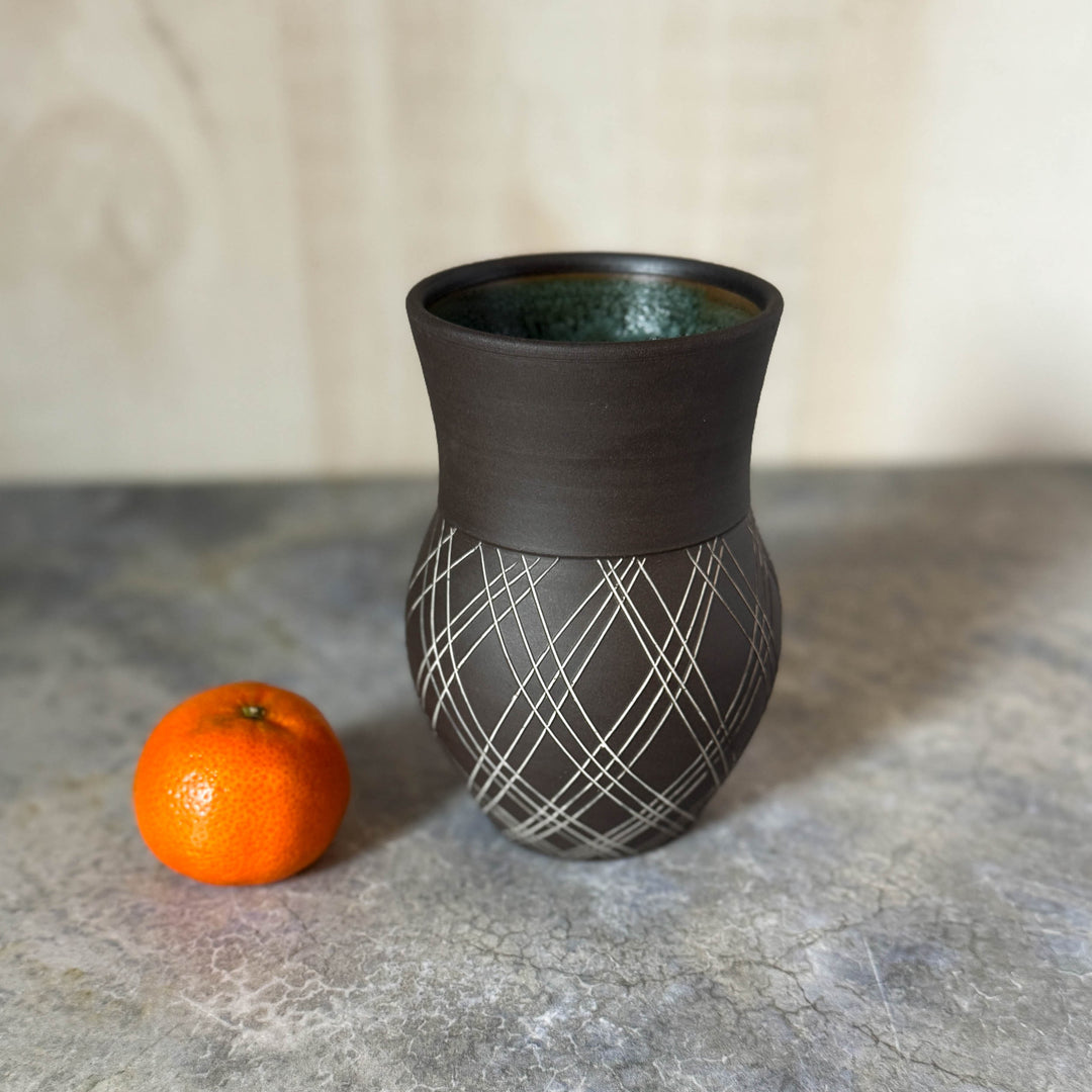 Triple Plaid Vase, Small