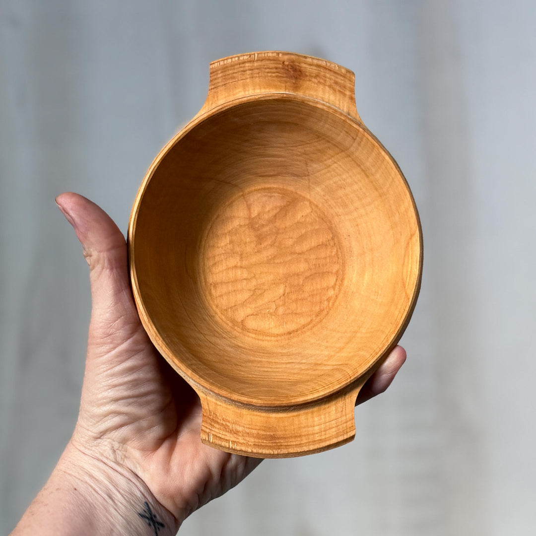 Hand Carved Hedeby Apple Wood Bowl