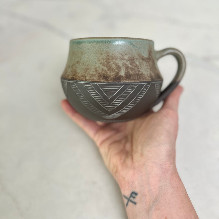 Dipped Chevron Cappuccino Mug