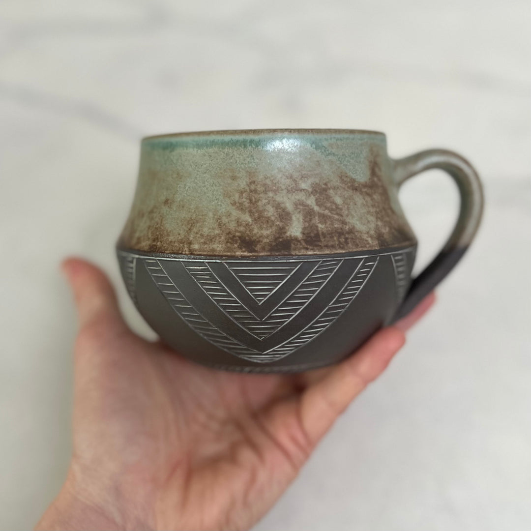 Dipped Chevron Cappuccino Mug