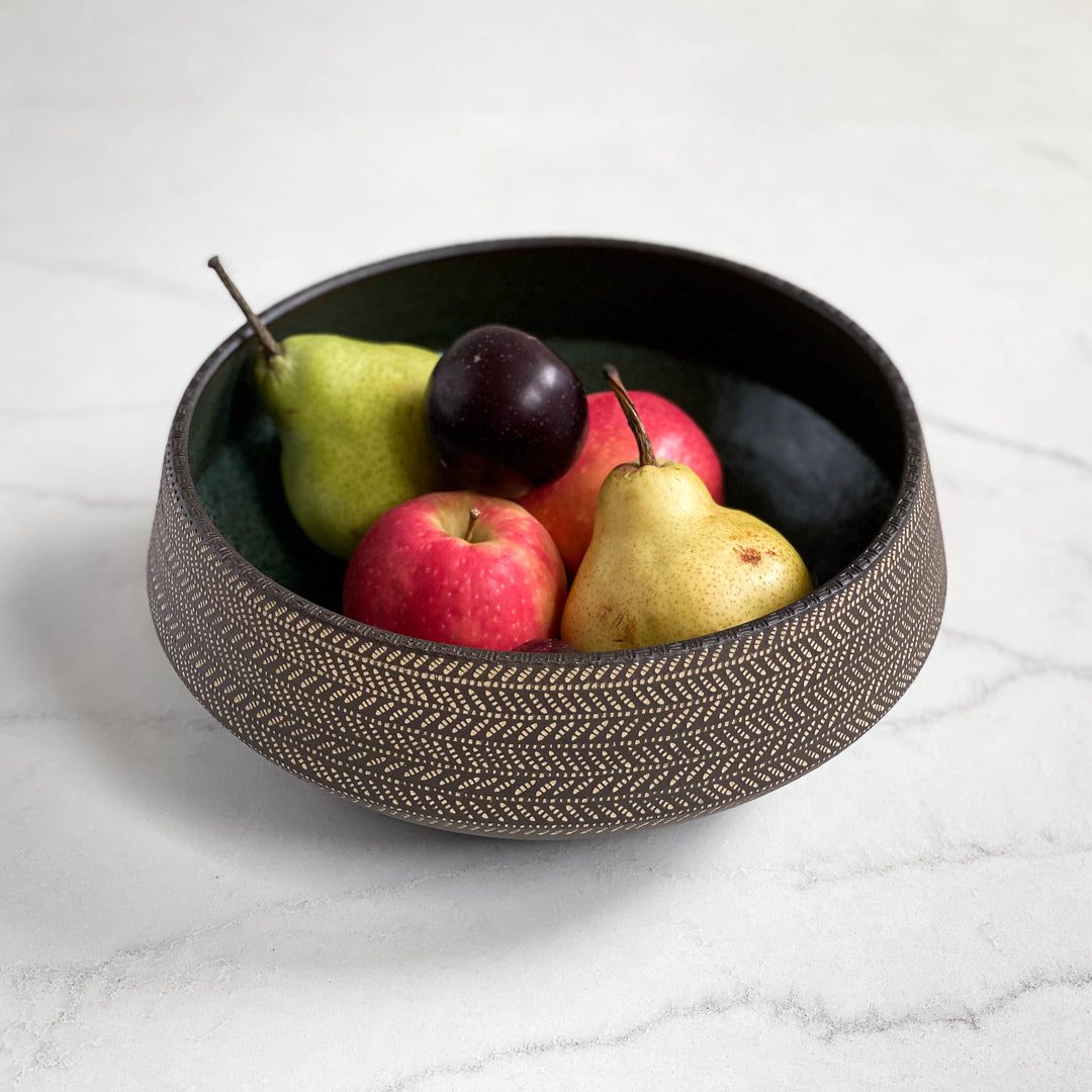 Large Stamped Serving Bowl