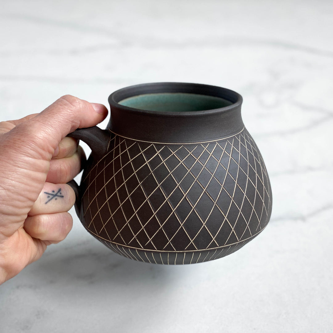 Crosshatch Big Bottom Mug