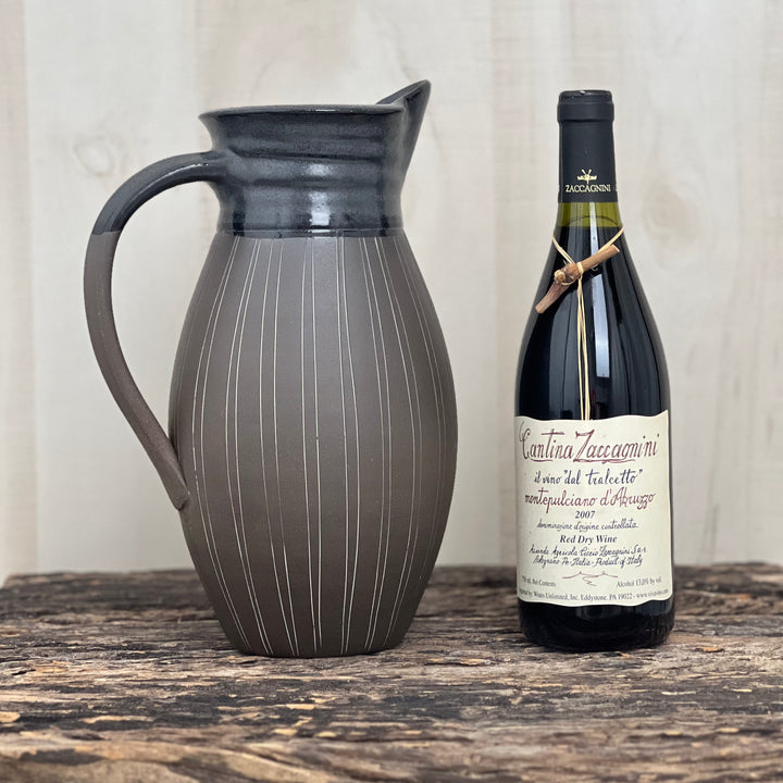 Tall Pinstripe Pitcher